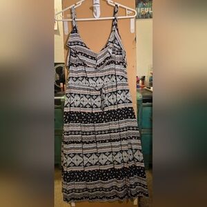 Torrid Black, White , And Pink Patterned Dress